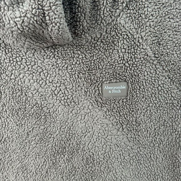 Abercrombie Kids Sherpa Hoodie Jacket Brown Size 15/16 With Kangaroo Pocket Hood - Picture 4 of 7